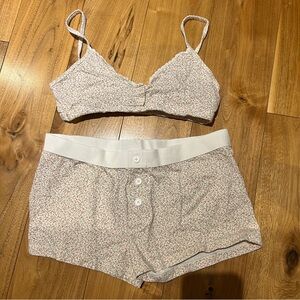 Brandy Melville Floral Print Short & Bra Set